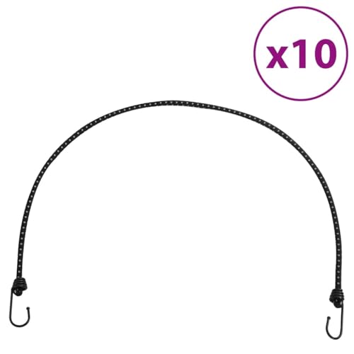 Teenpull Gummiseile Reflektierend mit Haken, 10er Set, 100 cm, 8 mm Durchmesser, Robust für Outdoor, Camping & Zelte von Teenpull