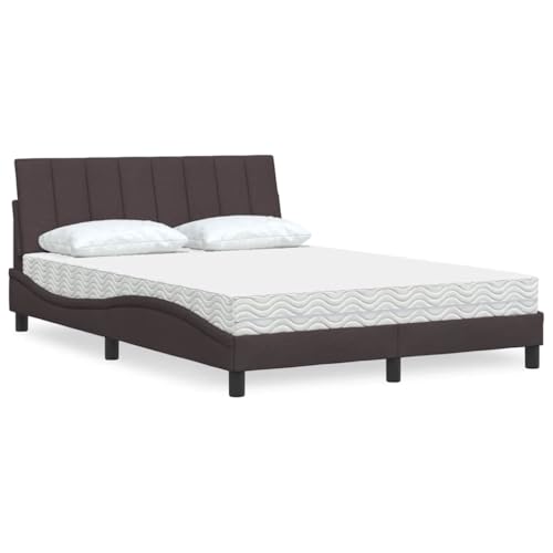 Teenpull Hanko Polsterbett mit Matratze 120x200 cm, Dunkelbraun Stoffbezug, Komfortables Bettrahmen Möbel Set mit gepolstertem Kopfteil und Schaumstoffmatratze für erholsamen Schlaf im Schlafzimmer Teenpull Hanko Polsterbett mit Matratze 120x200 cm, Dunkelbraun Stoffbezug, Komfortables Bettrahmen Möbel Set mit gepolstertem Kopfteil und Schaumstoffmatratze für erholsamen Schlaf im Schlafzimmer von Teenpull