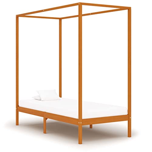 Teenpull Himmelbett-Gestell Honigbraun Massivholz Kiefer 100 x 200 cm, Robustes Bettrahmen mit Lattenrost für Schlafzimmer Eleganz, einfache Montage Teenpull Himmelbett-Gestell Honigbraun Massivholz Kiefer 100 x 200 cm, Robustes Bettrahmen mit Lattenrost für Schlafzimmer Eleganz, einfache Montage von Teenpull