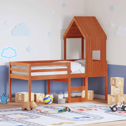 Teenpull Hochbett mit Dach Wachsbraun 90x200 cm Massivholz Kiefer, sichere Leiter, Robustes Jugendbett für Kinderzimmer Teenpull Hochbett mit Dach Wachsbraun 90x200 cm Massivholz Kiefer, sichere Leiter, Robustes Jugendbett für Kinderzimmer von Teenpull