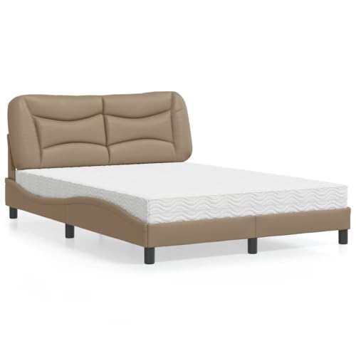 Teenpull Hvar Bett mit Matratze, Cappuccino-Braun Kunstleder Polsterbett 120x200 cm, Wellendesign Modern, Robuster Bettrahmen mit Sperrholzlatten für erholsamen Schlaf Teenpull Hvar Bett mit Matratze, Cappuccino-Braun Kunstleder Polsterbett 120x200 cm, Wellendesign Modern, Robuster Bettrahmen mit Sperrholzlatten für erholsamen Schlaf von Teenpull