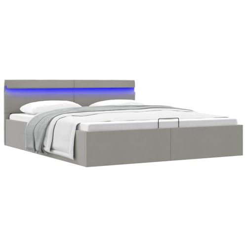 Teenpull Hydraulisches Polsterbett 180x200 cm, Hellgrau Stoff Bettgestell mit LED-Beleuchtung, integriertem Bettkasten, robustem Rahmen für Schlafzimmer Teenpull Hydraulisches Polsterbett 180x200 cm, Hellgrau Stoff Bettgestell mit LED-Beleuchtung, integriertem Bettkasten, robustem Rahmen für Schlafzimmer von Teenpull