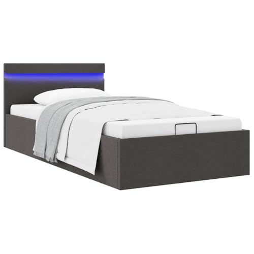 Teenpull Hydraulisches Polsterbett mit Bettkasten und LED, Dunkelgrau Stoff 100x200 cm, Stabiler Bettrahmen, Kopfteil, Moderne Plattform Möbel für Schlafzimmer Teenpull Hydraulisches Polsterbett mit Bettkasten und LED, Dunkelgrau Stoff 100x200 cm, Stabiler Bettrahmen, Kopfteil, Moderne Plattform Möbel für Schlafzimmer von Teenpull