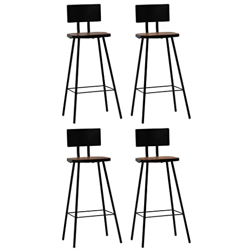 Teenpull Industrial Bar Stools Set of 4, Solid Reclaimed Wood Counter Height Chairs for Kitchen Island Dining Room, Polished & Lacquered Finish Teenpull Industrial Bar Stools Set of 4, Solid Reclaimed Wood Counter Height Chairs for Kitchen Island Dining Room, Polished & Lacquered Finish von Teenpull