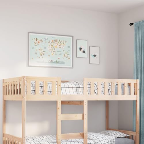 Teenpull Kinderbett 75x190 cm aus Massivholz Kiefer, unbehandelt, mit stabilem Kopfteil und Lattenrost, sicherer Bettrahmen für erholsamen Schlaf im Kinderzimmer, ohne Matratze von Teenpull