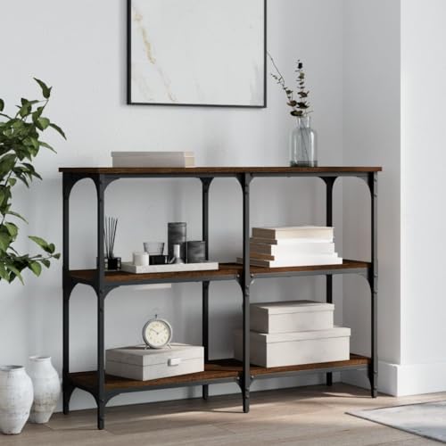 Teenpull Konsolentisch Braun Eichen-Optik, Schmaler Beistelltisch für Flur, Wohnzimmer & Eingangsbereich, Stabiler Holzwerkstoff & Metallrahmen, Langlebiges Stauraum-Möbel Teenpull Konsolentisch Braun Eichen-Optik, Schmaler Beistelltisch für Flur, Wohnzimmer & Eingangsbereich, Stabiler Holzwerkstoff & Metallrahmen, Langlebiges Stauraum-Möbel von Teenpull
