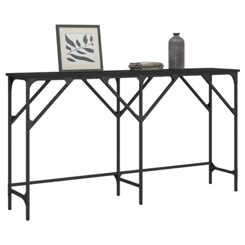 Teenpull Konsolentisch Schwarz 140x29x75 cm, schmaler Beistelltisch aus Holzwerkstoff mit Metallrahmen, ideal für Flur, Wohnzimmer Teenpull Konsolentisch Schwarz 140x29x75 cm, schmaler Beistelltisch aus Holzwerkstoff mit Metallrahmen, ideal für Flur, Wohnzimmer von Teenpull