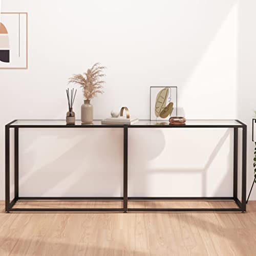 Teenpull Konsolentisch Transparent 200x35x75,5 cm aus robustem Hartglas, stilvoller Beistelltisch für Wohnzimmer, Schlafzimmer und Flur, vielseitiges Möbelstück für Ihr Zuhause von Teenpull