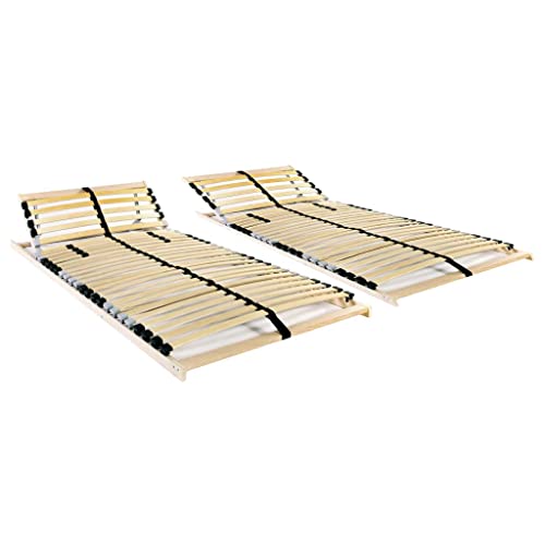 Teenpull Lattenrost 2er Set, 90x200 cm, Buchenholzrahmen, 28 Latten, 7 Komfortzonen, verstellbares Kopfteil, Matratzenunterlage für Bettenrahmen Teenpull Lattenrost 2er Set, 90x200 cm, Buchenholzrahmen, 28 Latten, 7 Komfortzonen, verstellbares Kopfteil, Matratzenunterlage für Bettenrahmen von Teenpull