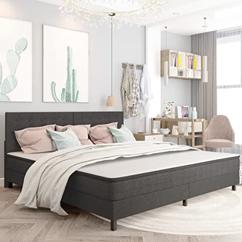 Teenpull Luxuriöses Boxspringbett, Dunkelgrau, Stoffbezug, 200x200 cm, mit gesteppter Federkernmatratze, robustem MDF-Metallrahmen, für erholsamen Schlaf Teenpull Luxuriöses Boxspringbett, Dunkelgrau, Stoffbezug, 200x200 cm, mit gesteppter Federkernmatratze, robustem MDF-Metallrahmen, für erholsamen Schlaf von Teenpull
