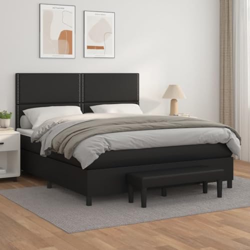 Teenpull Luxuriöses Boxspringbett 180x200 cm Schwarz, Kunstleder gepolstert, mit Taschenfederkernmatratze, verstellbarem Kopfteil und Bank für erholsamen Schlaf im Schlafzimmer – Komplettset Teenpull Luxuriöses Boxspringbett 180x200 cm Schwarz, Kunstleder gepolstert, mit Taschenfederkernmatratze, verstellbarem Kopfteil und Bank für erholsamen Schlaf im Schlafzimmer – Komplettset von Teenpull