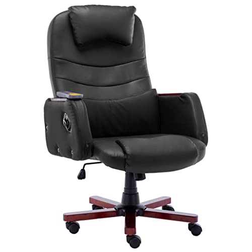 Teenpull Massage-Bürostuhl Schwarz, ergonomischer Schreibtischstuhl mit Rollen, Verstellbarer Kunstleder Computerstuhl für Homeoffice & Arbeitszimmer, bequemer Bürosessel mit Heizfunktion Teenpull Massage-Bürostuhl Schwarz, ergonomischer Schreibtischstuhl mit Rollen, Verstellbarer Kunstleder Computerstuhl für Homeoffice & Arbeitszimmer, bequemer Bürosessel mit Heizfunktion von Teenpull