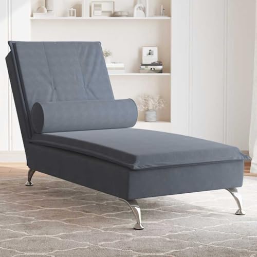 Teenpull Massage-Chaiselongue für Wohnzimmer, Samt Dunkelgrau, mit Vibrationsfunktion & Nackenrolle, bequemer Loungesessel für Erwachsene Teenpull Massage-Chaiselongue für Wohnzimmer, Samt Dunkelgrau, mit Vibrationsfunktion & Nackenrolle, bequemer Loungesessel für Erwachsene von Teenpull