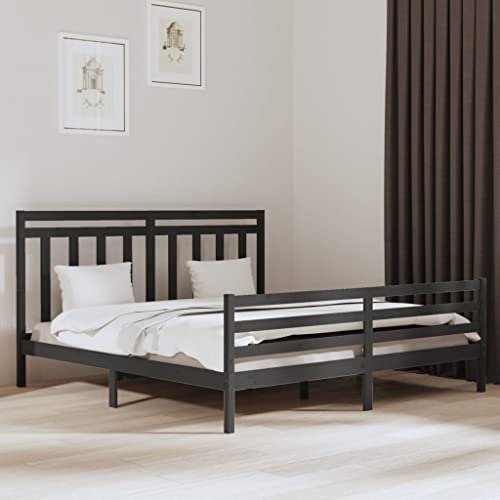 Teenpull Massives Kiefernholz Bettrahmen Grau 200x200 cm mit hohem Kopfteil, stabiles Plattform Lattenrost für Schlafzimmer Möbel Set Teenpull Massives Kiefernholz Bettrahmen Grau 200x200 cm mit hohem Kopfteil, stabiles Plattform Lattenrost für Schlafzimmer Möbel Set von Teenpull
