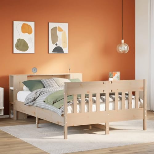 Teenpull Massivholz Bett Kiefer Natur 150x200 cm mit integriertem Regal Kopfteil, Robustes Bettgestell ohne Matratze, Stabiler Lattenrost, praktischer Stauraum für Schlafzimmer Möbel Set Teenpull Massivholz Bett Kiefer Natur 150x200 cm mit integriertem Regal Kopfteil, Robustes Bettgestell ohne Matratze, Stabiler Lattenrost, praktischer Stauraum für Schlafzimmer Möbel Set von Teenpull