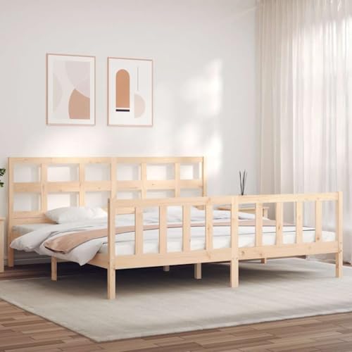 Teenpull Massivholz Bettgestell 200x200 cm, Kiefer unbehandelt Naturholz Rahmen mit stabilem Kopfteil, Robustes Doppelbett ohne Matratze, langlebige Schlafzimmer Möbel für Erwachsene. Teenpull Massivholz Bettgestell 200x200 cm, Kiefer unbehandelt Naturholz Rahmen mit stabilem Kopfteil, Robustes Doppelbett ohne Matratze, langlebige Schlafzimmer Möbel für Erwachsene. von Teenpull