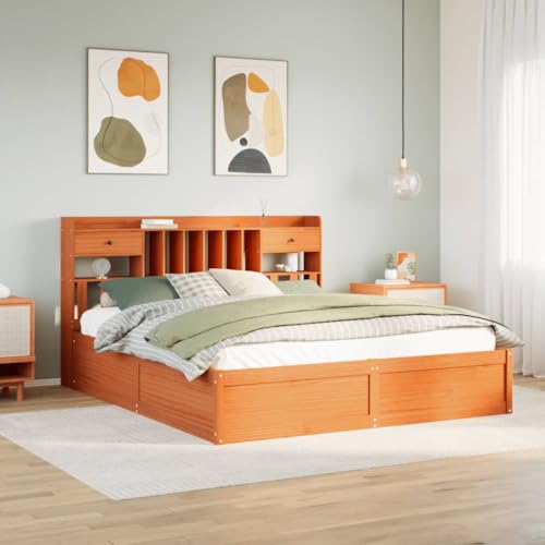 Teenpull Massivholz Bettgestell Kiefernholz Wachsbraun 200x200 cm mit Stauraum Kopfteil, stabiles Plattform Bett für erholsamen Schlaf, modernes Schlafzimmer Möbel ohne Matratze Teenpull Massivholz Bettgestell Kiefernholz Wachsbraun 200x200 cm mit Stauraum Kopfteil, stabiles Plattform Bett für erholsamen Schlaf, modernes Schlafzimmer Möbel ohne Matratze von Teenpull
