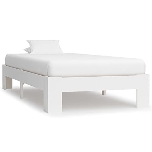 Teenpull Massivholz-Bettrahmen Kiefer Massiv Weiß 90x200 cm, Modernes Einzelbett für Schlafzimmer, Robustes Jugendbett Teenpull Massivholz-Bettrahmen Kiefer Massiv Weiß 90x200 cm, Modernes Einzelbett für Schlafzimmer, Robustes Jugendbett von Teenpull
