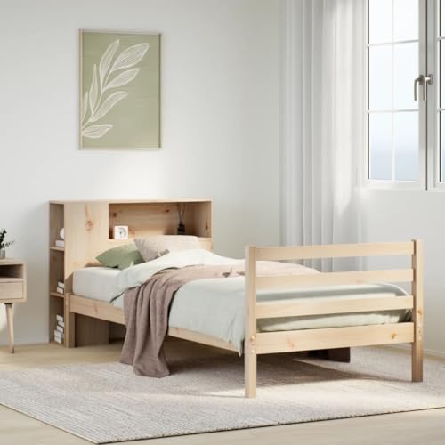 Teenpull Massivholz Kiefer Bücherregalbett 75x190 cm, Robustes Bettgestell mit Praktischem Kopfteil und Stauraum, Schlafzimmer Möbel Set, Naturbelassen Teenpull Massivholz Kiefer Bücherregalbett 75x190 cm, Robustes Bettgestell mit Praktischem Kopfteil und Stauraum, Schlafzimmer Möbel Set, Naturbelassen von Teenpull