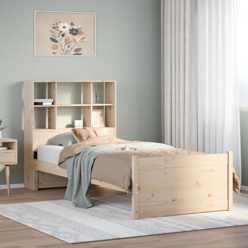Teenpull Massivholzbett 100x200 cm aus Kiefernholz mit integriertem Bücherregal, robustem Lattenrost und praktischem Fußteil, ideal für Schlafzimmer und Gästezimmer Teenpull Massivholzbett 100x200 cm aus Kiefernholz mit integriertem Bücherregal, robustem Lattenrost und praktischem Fußteil, ideal für Schlafzimmer und Gästezimmer von Teenpull