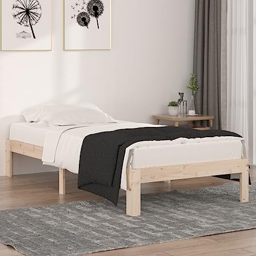 Teenpull Massivholzbett 90x190 cm aus unbehandeltem Kiefernholz, Stabiler Bettrahmen mit robuster Plattform Basis für Matratze, modernes Einzelbett Möbelstück für Schlafzimmer Teenpull Massivholzbett 90x190 cm aus unbehandeltem Kiefernholz, Stabiler Bettrahmen mit robuster Plattform Basis für Matratze, modernes Einzelbett Möbelstück für Schlafzimmer von Teenpull