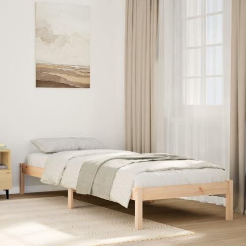 Teenpull Massivholzbett Extra Lang, 80x210 cm, Robustes Kiefernholz, natürliches Bettgestell mit Lattenrost für optimale Matratzenunterstützung und erholsamen Schlaf im Schlafzimmer von Teenpull