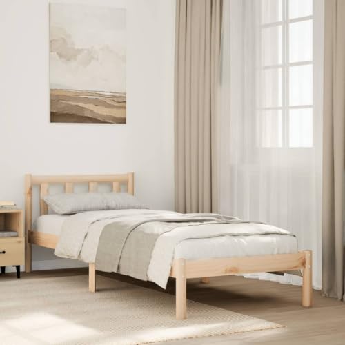 Teenpull Massivholzbett Extra Lang 80x220 cm aus unbehandeltem Kiefernholz, Robustes Bettgestell mit Lattenrost und Kopfteil, langlebige Schlafzimmer Möbel von Teenpull