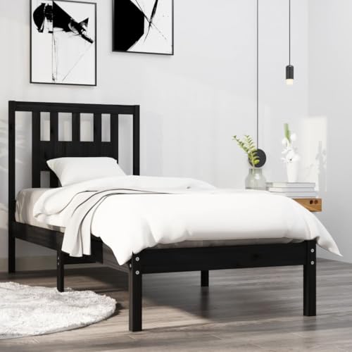 Teenpull Massivholzbett Kiefernholz, Schwarz, 75x190cm, Robustes Bettgestell mit Kopfteil, langlebige Latten für Matratzenunterstützung, ideal für Schlafzimmer, einfaches Möbel-Set Teenpull Massivholzbett Kiefernholz, Schwarz, 75x190cm, Robustes Bettgestell mit Kopfteil, langlebige Latten für Matratzenunterstützung, ideal für Schlafzimmer, einfaches Möbel-Set von Teenpull