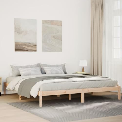 Teenpull Massivholzbett Kiefernholz Extra Lang 180x210 cm, unbehandelter Bettrahmen, Plattform Bett für Schlafzimmer, robuste Möbel Basis ohne Matratze Teenpull Massivholzbett Kiefernholz Extra Lang 180x210 cm, unbehandelter Bettrahmen, Plattform Bett für Schlafzimmer, robuste Möbel Basis ohne Matratze von Teenpull