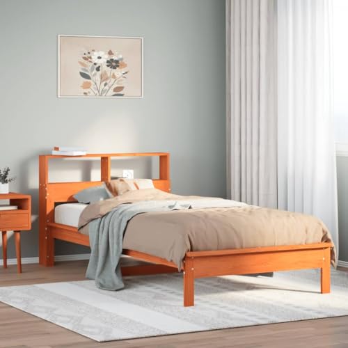 Teenpull Massivholzbett Kiefernholz mit integriertem Regal Kopfteil, stabiles Einzelbett Gestell, Lattenrost inklusive, platzsparend für Schlafzimmer, wachsbraun 90x190 cm Teenpull Massivholzbett Kiefernholz mit integriertem Regal Kopfteil, stabiles Einzelbett Gestell, Lattenrost inklusive, platzsparend für Schlafzimmer, wachsbraun 90x190 cm von Teenpull