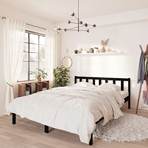 Teenpull Massivholzbett Schwarz Kiefer 140x190 cm, Modernes Bettgestell aus massivem Kiefernholz, Robustes Plattform Bettrahmen für Schlafzimmer Teenpull Massivholzbett Schwarz Kiefer 140x190 cm, Modernes Bettgestell aus massivem Kiefernholz, Robustes Plattform Bettrahmen für Schlafzimmer von Teenpull