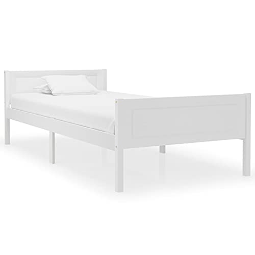 Teenpull Massivholzbett Weiß Kiefer 90x200 cm, Einzelbett Holzrahmen mit Lattenrost für Schlafzimmer, stabiles Jugendbett, modernes Design, Robustes Bettgestell Teenpull Massivholzbett Weiß Kiefer 90x200 cm, Einzelbett Holzrahmen mit Lattenrost für Schlafzimmer, stabiles Jugendbett, modernes Design, Robustes Bettgestell von Teenpull