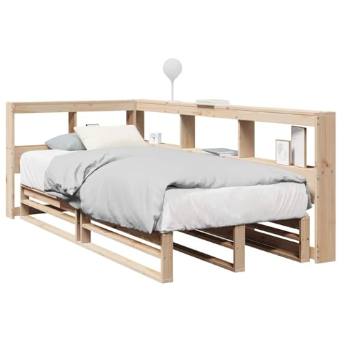 Teenpull Massivholzbett aus Kiefernholz, 90x190 cm, mit integriertem Bücherregal, L-Form, Lattenrost, für optimale Unterstützung im Schlafzimmer Teenpull Massivholzbett aus Kiefernholz, 90x190 cm, mit integriertem Bücherregal, L-Form, Lattenrost, für optimale Unterstützung im Schlafzimmer von Teenpull
