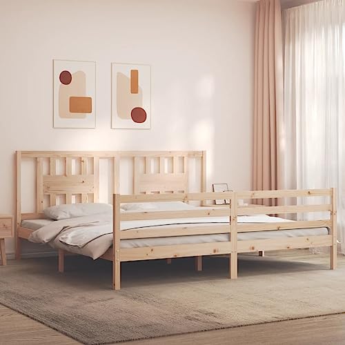 Teenpull Massivholzbett aus Kiefernholz 200x200 cm mit hohem Kopfteil, Robustes Plattform Bettgestell für Matratzen Unterstützung und erholsamen Schlaf Teenpull Massivholzbett aus Kiefernholz 200x200 cm mit hohem Kopfteil, Robustes Plattform Bettgestell für Matratzen Unterstützung und erholsamen Schlaf von Teenpull