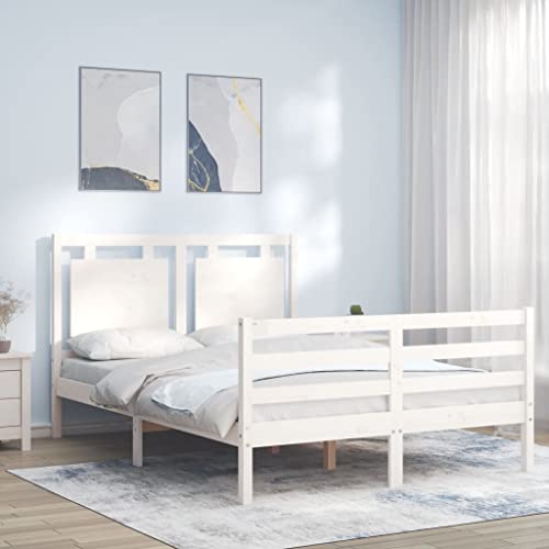 Teenpull Massivholzbett mit Kopfteil Weiß 140x190 cm, Kiefernholz Bettrahmen für Schlafzimmer, stabiles Plattform Bettgestell mit Lattenrost, modernes Möbel-Set Teenpull Massivholzbett mit Kopfteil Weiß 140x190 cm, Kiefernholz Bettrahmen für Schlafzimmer, stabiles Plattform Bettgestell mit Lattenrost, modernes Möbel-Set von Teenpull