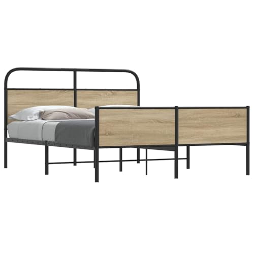 Teenpull Metallbett 160x200 cm, Räuchereiche Optik, Robustes Bettgestell mit Kopfteil, Stabiler Stahlrahmen, Zeitloses Design Plattform für Schlafzimmer ohne Matratze Teenpull Metallbett 160x200 cm, Räuchereiche Optik, Robustes Bettgestell mit Kopfteil, Stabiler Stahlrahmen, Zeitloses Design Plattform für Schlafzimmer ohne Matratze von Teenpull