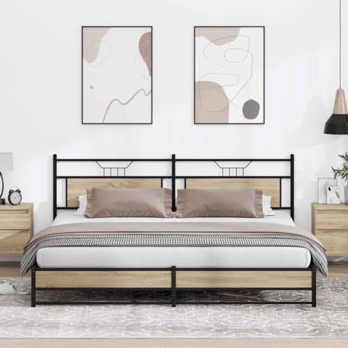 Teenpull Metallbett Gestell Sonoma-Eiche 193x203 cm mit Kopfteil, Lattenrost, Stabiler Bettrahmen für Doppelbett Schlafzimmer Möbel, extra Stauraum, ohne Matratze für erholsamen Schlaf Teenpull Metallbett Gestell Sonoma-Eiche 193x203 cm mit Kopfteil, Lattenrost, Stabiler Bettrahmen für Doppelbett Schlafzimmer Möbel, extra Stauraum, ohne Matratze für erholsamen Schlaf von Teenpull