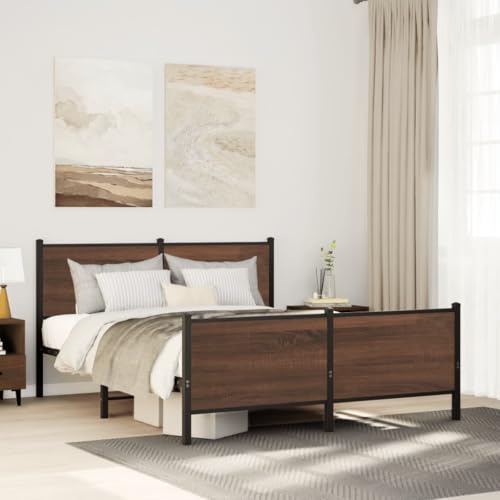 Teenpull Metallbettrahmen Braun Eichen-Optik, 150x200 cm, Robustes Stahlgestell mit Kopfteil, hoher Bettkasten für Stauraum, ideal für Schlafzimmer Teenpull Metallbettrahmen Braun Eichen-Optik, 150x200 cm, Robustes Stahlgestell mit Kopfteil, hoher Bettkasten für Stauraum, ideal für Schlafzimmer von Teenpull