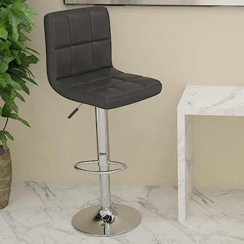 Teenpull Modern Adjustable Swivel Bar Stool, Black Faux Leather Counter Height Chair with Footrest for Kitchen Island, Dining Room von Teenpull