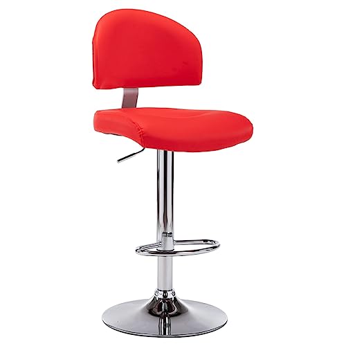 Teenpull Modern Adjustable Swivel Bar Stools, Red Faux Leather Counter Height Chairs for Kitchen Island Dining Room, Set of Teenpull Modern Adjustable Swivel Bar Stools, Red Faux Leather Counter Height Chairs for Kitchen Island Dining Room, Set of von Teenpull