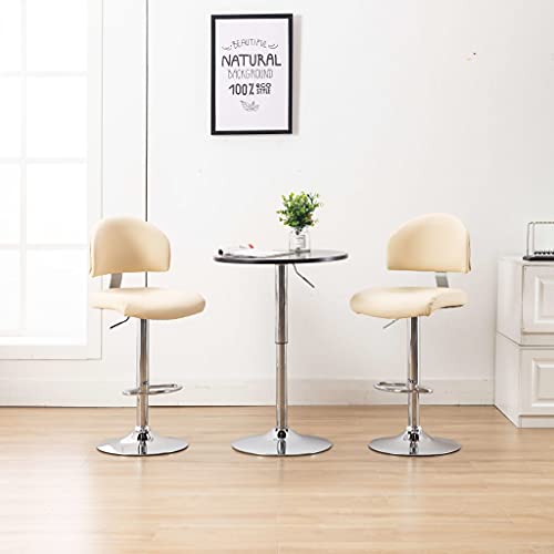 Teenpull Modern Adjustable Swivel Bar Stools Set, Cream Faux Leather Counter Height Chairs for Kitchen Dining Room Teenpull Modern Adjustable Swivel Bar Stools Set, Cream Faux Leather Counter Height Chairs for Kitchen Dining Room von Teenpull