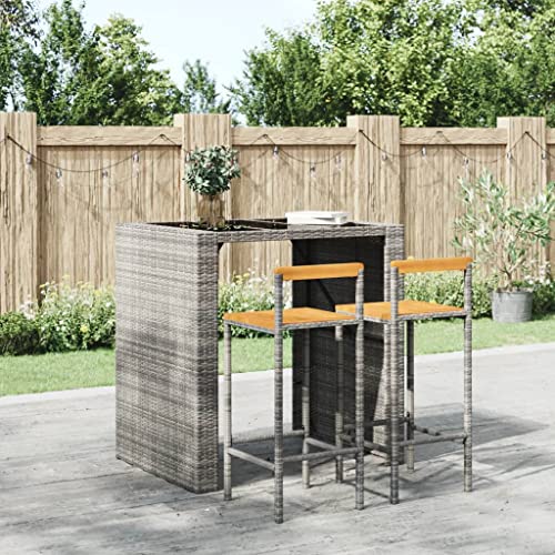 Teenpull Modern Bar Stools Set, 2 Pack Grey PE Rattan & Solid Acacia Wood, Counter Height Chairs for Kitchen Island Teenpull Modern Bar Stools Set, 2 Pack Grey PE Rattan & Solid Acacia Wood, Counter Height Chairs for Kitchen Island von Teenpull
