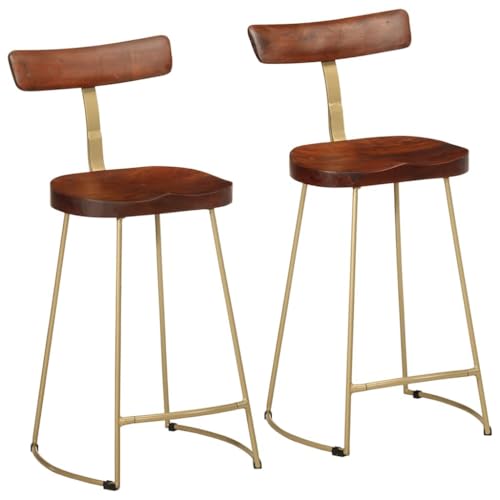 Teenpull Modern Bar Stools Set of 2, 49x43x88cm Solid Mango Wood Kitchen Counter Chairs, Dining Room Tall Backs, Home Bar Island Seating Teenpull Modern Bar Stools Set of 2, 49x43x88cm Solid Mango Wood Kitchen Counter Chairs, Dining Room Tall Backs, Home Bar Island Seating von Teenpull