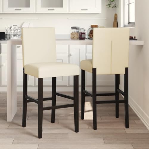 Teenpull Modern Bar Stools Set of 2, Counter Height Dining Chairs with Backs, PU Leather Upholstered Seat, Solid Rubberwood Legs for Kitchen Island, Home Bar, Pub Teenpull Modern Bar Stools Set of 2, Counter Height Dining Chairs with Backs, PU Leather Upholstered Seat, Solid Rubberwood Legs for Kitchen Island, Home Bar, Pub von Teenpull