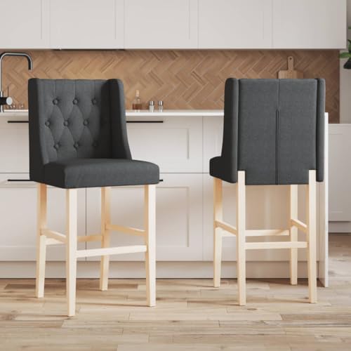 Teenpull Modern Bar Stools Set of 2, Counter Height Dining Chairs with Backs, Solid Rubberwood & Fabric for Kitchen Island Teenpull Modern Bar Stools Set of 2, Counter Height Dining Chairs with Backs, Solid Rubberwood & Fabric for Kitchen Island von Teenpull