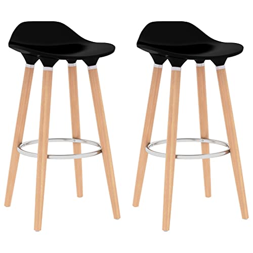 Teenpull Modern Black Bar Stools Set of 2, Counter Height Chairs for Kitchen Island, Dining Room, Home Bar von Teenpull