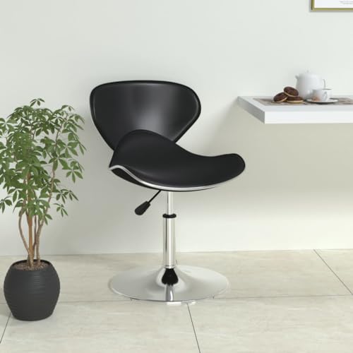 Teenpull Modern Black Faux Leather Bar Stool, Adjustable Swivel Counter Height Chair for Kitchen Island Dining Room von Teenpull