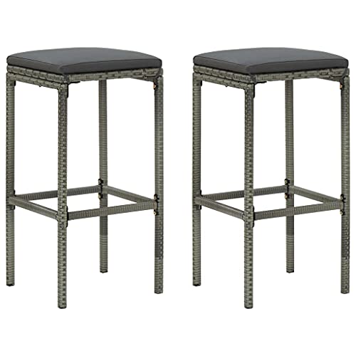 Teenpull Modern Rattan Bar Stools Set, 2 Pcs Grey Counter Height Chairs for Kitchen Island Dining Room, Comfortable Cushion Seat Teenpull Modern Rattan Bar Stools Set, 2 Pcs Grey Counter Height Chairs for Kitchen Island Dining Room, Comfortable Cushion Seat von Teenpull