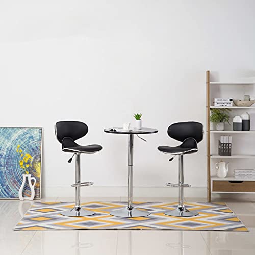 Teenpull Modern Swivel Bar Stools Set, Adjustable Kitchen Counter Height Chairs, Black Faux Leather Dining Seating von Teenpull
