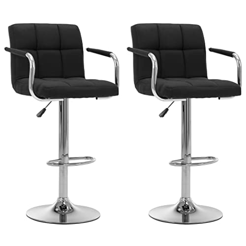 Teenpull Modern Swivel Bar Stools Set, Black Fabric Counter Height Chairs for Kitchen Island Dining, Adjustable Tall Barstools with Back von Teenpull